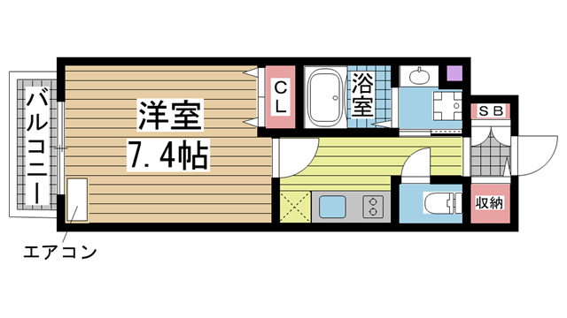 神戸市中央区元町通(JR東海道本線(近畿)神戸駅)のマンション賃貸物件 間取画像