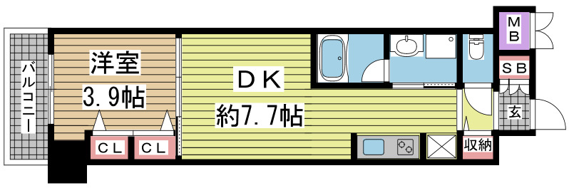 神戸市中央区元町通(JR東海道本線(近畿)元町駅)のマンション賃貸物件 間取画像