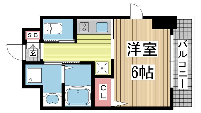 神戸市中央区楠町(JR東海道本線(近畿)神戸駅)のマンション賃貸物件 間取画像
