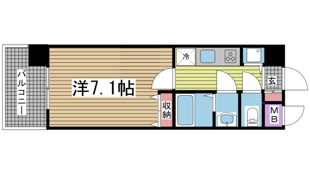 神戸市中央区二宮町(JR東海道本線(近畿)三ノ宮駅)のマンション賃貸物件 間取画像