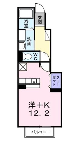 神戸市西区水谷(JR山陽本線明石駅)のアパート賃貸物件 間取画像