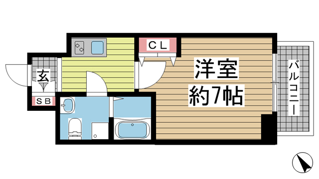 神戸市中央区海岸通(JR東海道本線(近畿)元町駅)のマンション賃貸物件 間取画像