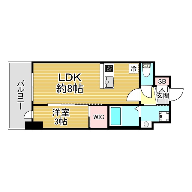 神戸市兵庫区西多聞通(JR東海道本線(近畿)神戸駅)のマンション賃貸物件 間取画像