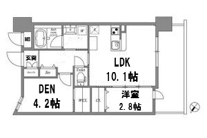 神戸市兵庫区大開通(神戸高速線新開地駅)のマンション賃貸物件 間取画像