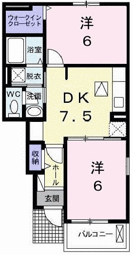 神戸市須磨区白川台(神戸市営地下鉄線名谷駅)のアパート賃貸物件 間取画像