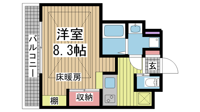 神戸市兵庫区水木通(JR山陽本線兵庫駅)のマンション賃貸物件 間取画像