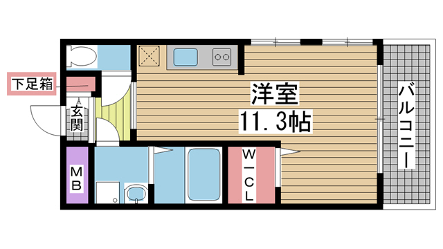 神戸市中央区雲井通(JR東海道本線(近畿)三ノ宮駅)のマンション賃貸物件 間取画像