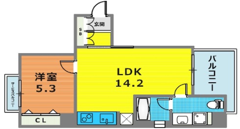神戸市中央区下山手通(JR東海道本線(近畿)元町駅)のマンション賃貸物件 間取画像
