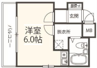 神戸市灘区宮山町(JR東海道本線(近畿)六甲道駅)のマンション賃貸物件 間取画像