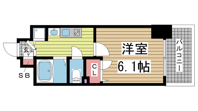 神戸市兵庫区中道通(JR東海道本線(近畿)神戸駅)のマンション賃貸物件 間取画像