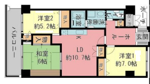 神戸市兵庫区浜崎通(JR山陽本線兵庫駅)のマンション賃貸物件 間取画像