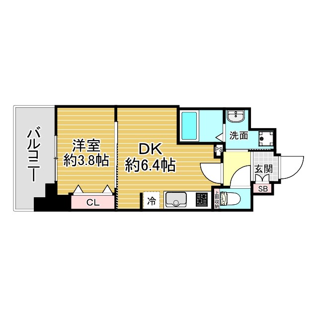 神戸市兵庫区水木通(神戸高速線新開地駅)のマンション賃貸物件 間取画像