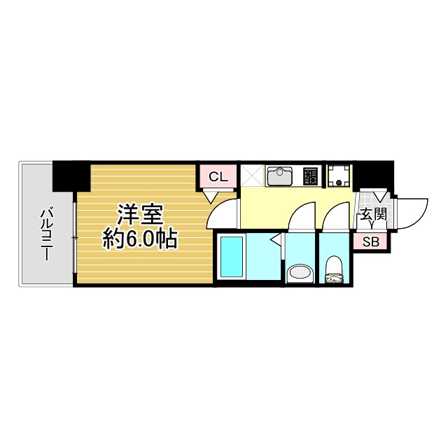 神戸市兵庫区水木通(神戸高速線新開地駅)のマンション賃貸物件 間取画像