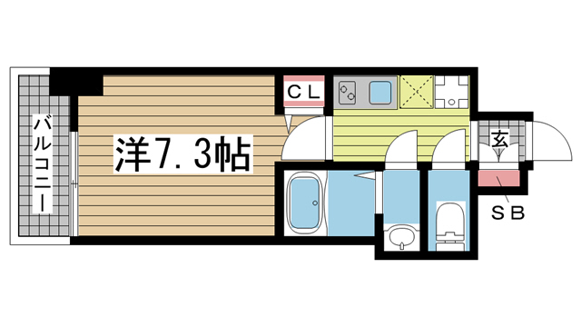 神戸市中央区日暮通(阪急神戸線春日野道駅)のマンション賃貸物件 間取画像