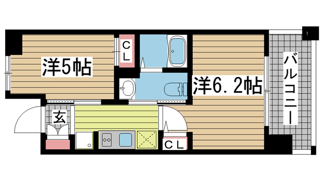 神戸市兵庫区西宮内町(JR山陽本線兵庫駅)のマンション賃貸物件 間取画像