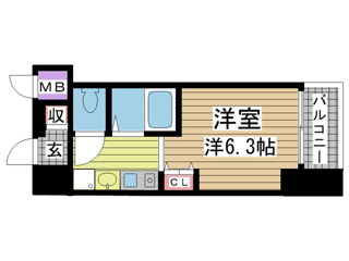 神戸市兵庫区新開地(JR東海道本線(近畿)神戸駅)のマンション賃貸物件 間取画像