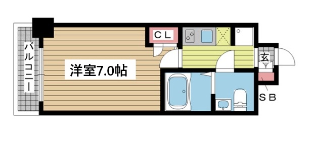 神戸市中央区御幸通(JR東海道本線(近畿)三ノ宮駅)のマンション賃貸物件 間取画像