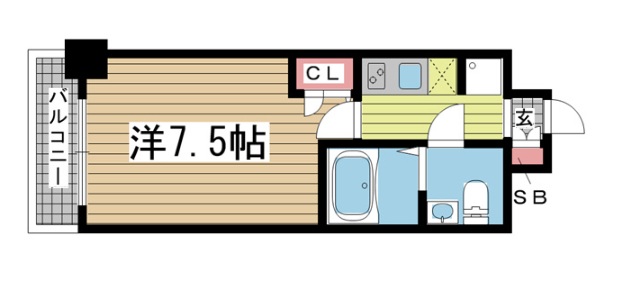 神戸市中央区御幸通(JR東海道本線(近畿)三ノ宮駅)のマンション賃貸物件 間取画像