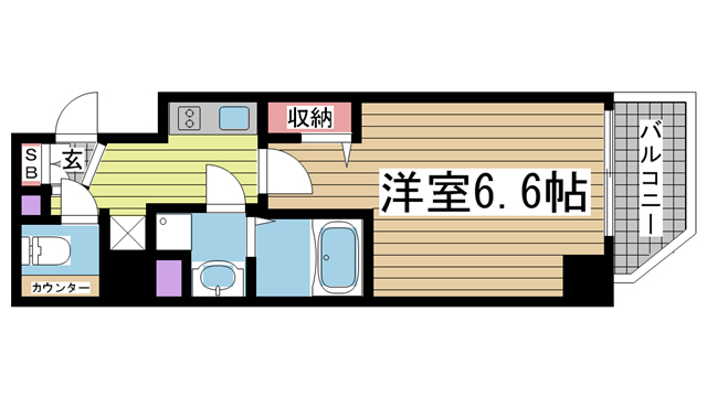 神戸市中央区海岸通(JR東海道本線(近畿)元町駅)のマンション賃貸物件 間取画像