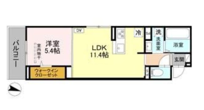 神戸市中央区中山手通(神戸高速線花隈駅)のアパート賃貸物件 間取画像