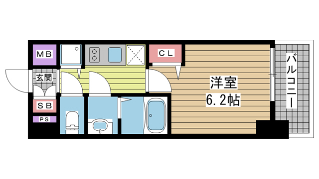 神戸市兵庫区西出町(JR東海道本線(近畿)神戸駅)のマンション賃貸物件 間取画像