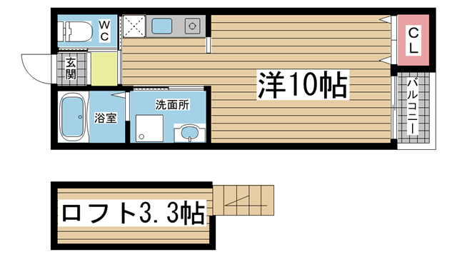 神戸市中央区山本通(JR東海道本線(近畿)元町駅)のアパート賃貸物件 間取画像