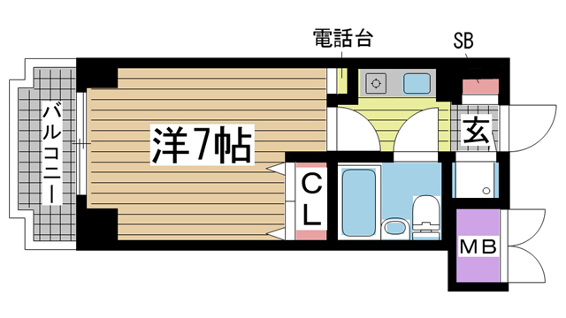神戸市中央区東雲通(阪急神戸線春日野道駅)のマンション賃貸物件 間取画像