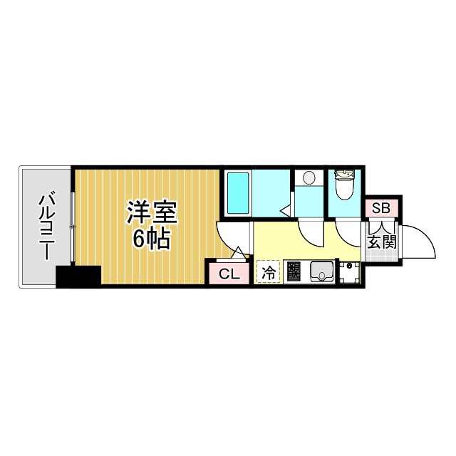 神戸市兵庫区西多聞通(JR東海道本線(近畿)神戸駅)のマンション賃貸物件 間取画像