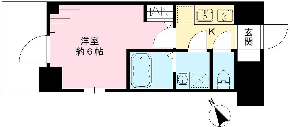 神戸市兵庫区永沢町(神戸高速線新開地駅)のマンション賃貸物件 間取画像