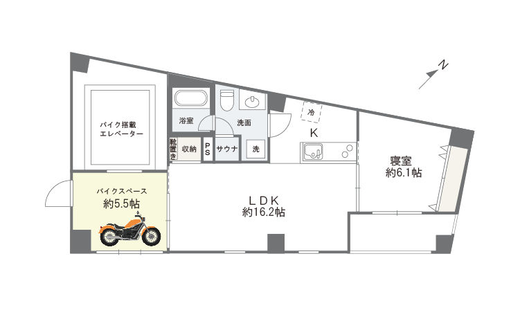 神戸市中央区北長狭通(神戸高速線花隈駅)のマンション賃貸物件 間取画像