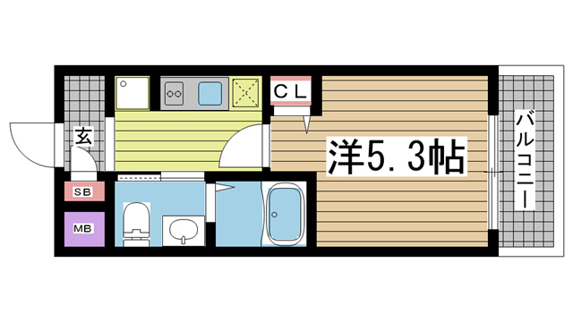 神戸市兵庫区駅南通(JR山陽本線兵庫駅)のマンション賃貸物件 間取画像