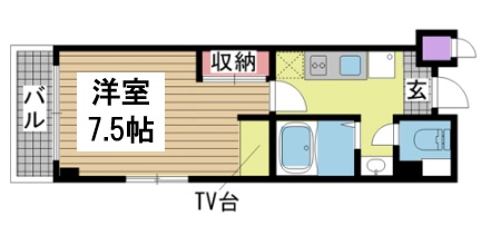 神戸市兵庫区上沢通(神戸市営地下鉄線湊川公園駅)のマンション賃貸物件 間取画像