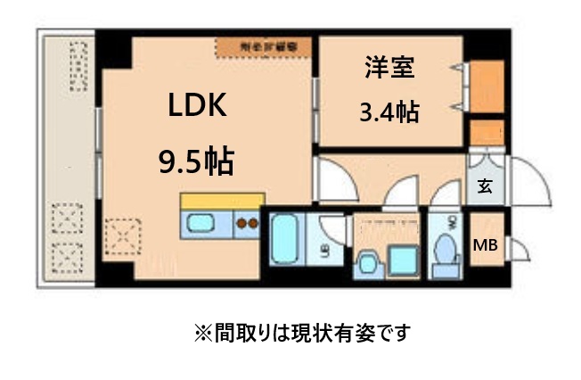 神戸市東灘区住吉南町(阪神本線魚崎駅)のマンション賃貸物件 間取画像