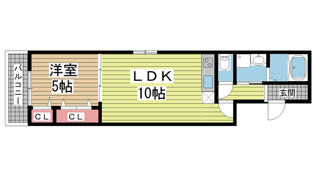 神戸市兵庫区芦原通(JR山陽本線兵庫駅)のアパート賃貸物件 間取画像