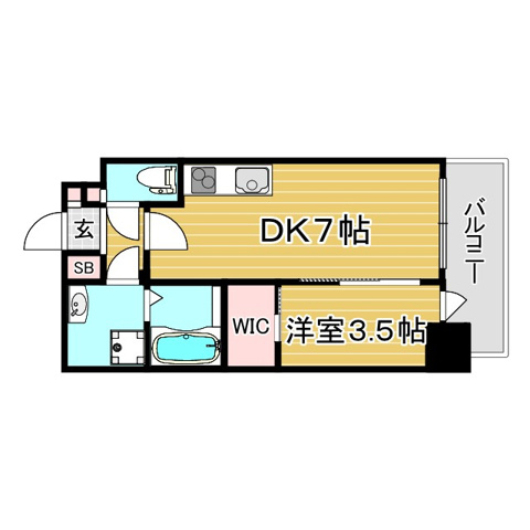 神戸市中央区琴ノ緒町(JR東海道本線(近畿)三ノ宮駅)のマンション賃貸物件 間取画像