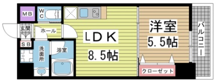 神戸市兵庫区三川口町(JR山陽本線兵庫駅)のマンション賃貸物件 間取画像