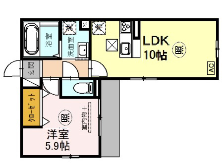 神戸市中央区花隈町(JR東海道本線(近畿)元町駅)のアパート賃貸物件 間取画像