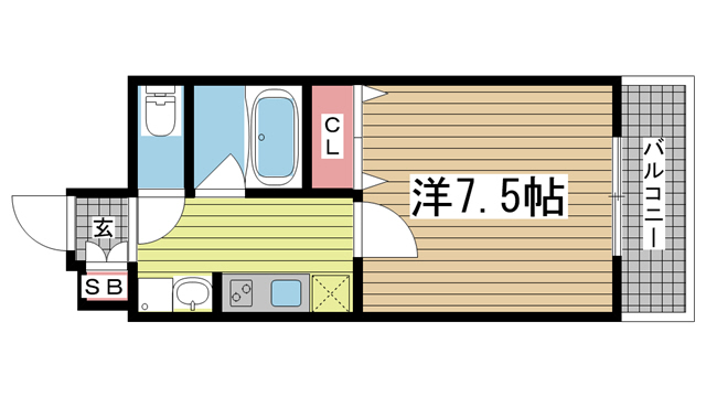 神戸市灘区王子町(阪急神戸線王子公園駅)のマンション賃貸物件 間取画像