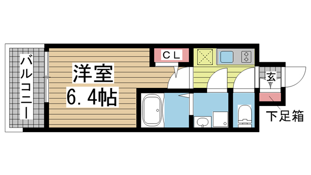 神戸市兵庫区船大工町(神戸市営地下鉄海岸線中央市場前駅)のマンション賃貸物件 間取画像