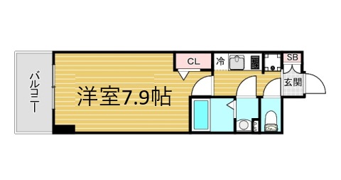 神戸市兵庫区西多聞通(JR東海道本線(近畿)神戸駅)のマンション賃貸物件 間取画像