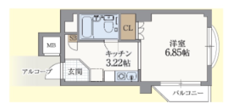 神戸市灘区八幡町(阪急神戸線六甲駅)のマンション賃貸物件 間取画像