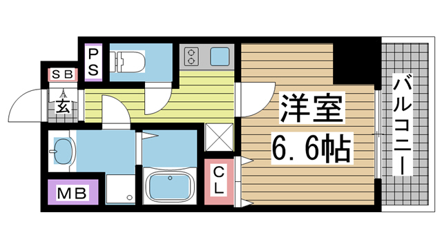 神戸市中央区海岸通(JR東海道本線(近畿)元町駅)のマンション賃貸物件 間取画像