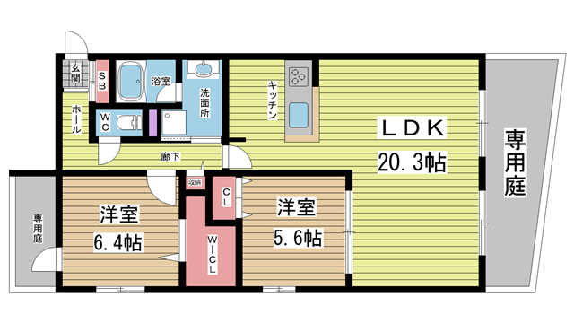 神戸市東灘区御影郡家(阪急神戸線御影駅)のマンション賃貸物件 間取画像