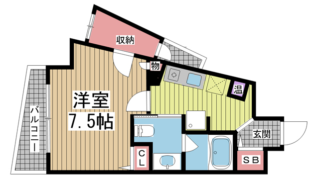 神戸市中央区相生町(JR東海道本線(近畿)神戸駅)のマンション賃貸物件 間取画像