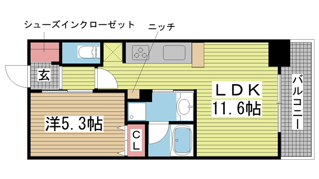 神戸市中央区加納町(JR東海道本線(近畿)三ノ宮駅)のマンション賃貸物件 間取画像