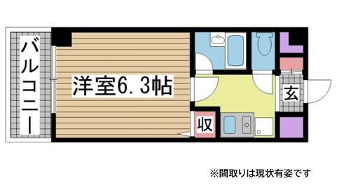 神戸市中央区二宮町(JR東海道本線(近畿)三ノ宮駅)のマンション賃貸物件 間取画像