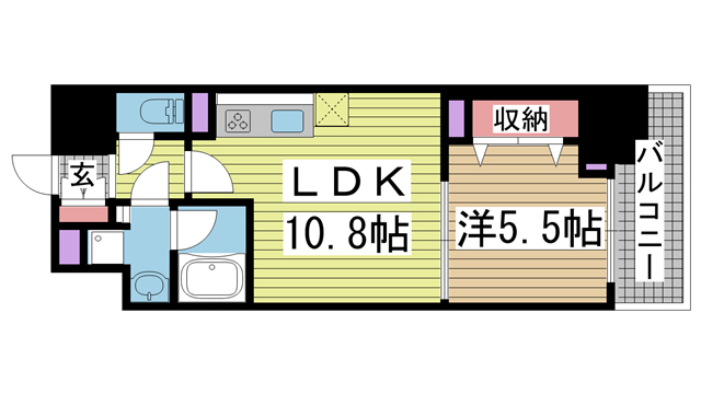 神戸市中央区磯辺通(ポートアイランド線貿易センター駅)のマンション賃貸物件 間取画像