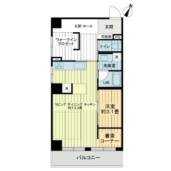 神戸市中央区元町通(神戸高速線花隈駅)のマンション賃貸物件 間取画像