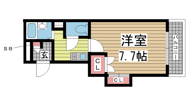 神戸市灘区六甲町(JR東海道本線(近畿)六甲道駅)のマンション賃貸物件 間取画像