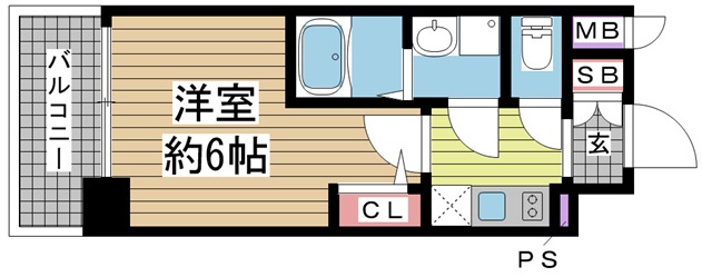 神戸市兵庫区駅南通(JR山陽本線兵庫駅)のマンション賃貸物件 間取画像